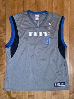 Dallas Mavericks Steve Nash Jersey Size 2XL Silver Mens Reebok NBA